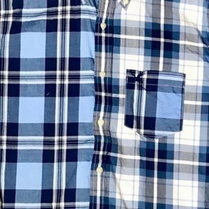 American Eagle Unique Blue Plaid Button Down